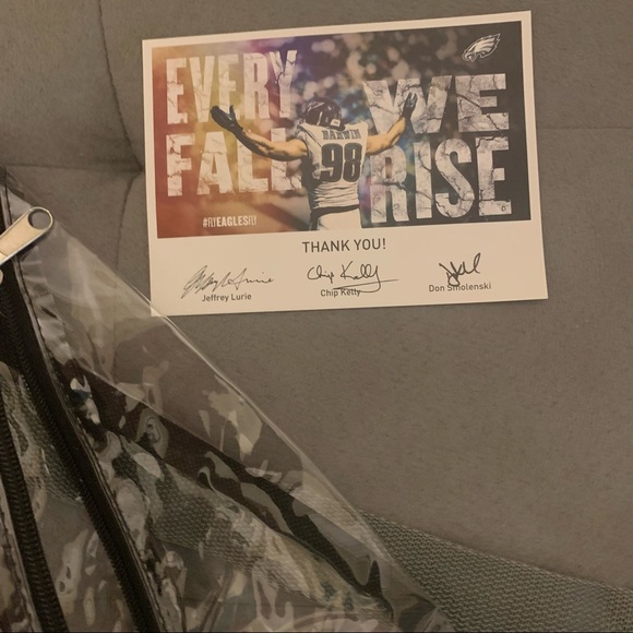 #SOLD#NFL OFFICIAL EAGLES CROSSBODY CLEAR MED BACKPACK ADJUSTABLE 1 STRAP STAD - Picture 7 of 12